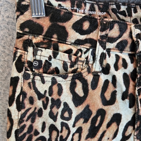 Adriano Goldschmied Pants Womens Sz 23R The Quinne Crop Kick Flare Animal Print - Picture 6 of 13
